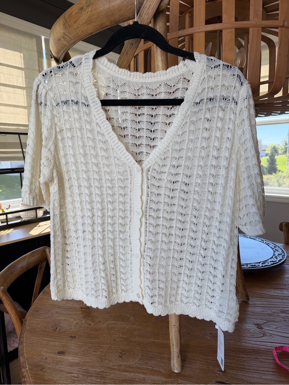 NWT open knit lace cardigan